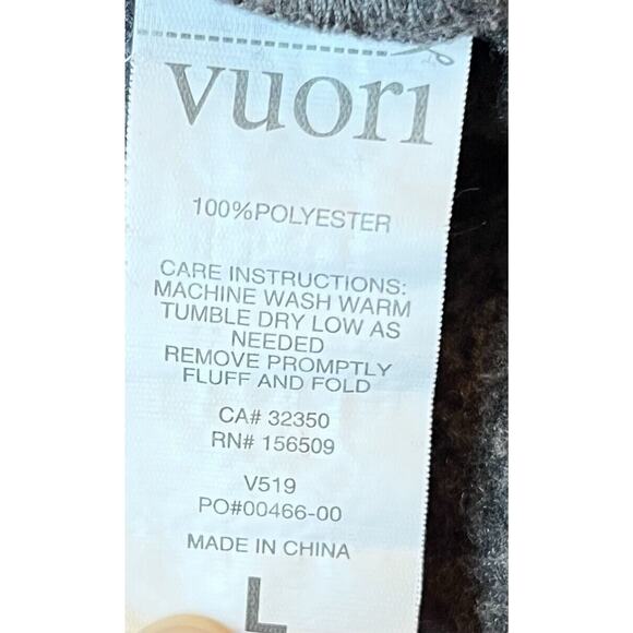 Vuori Men Durango Half Zip Sweater LARGE Black Heather Fleece Pullover EUC - Picture 6 of 6